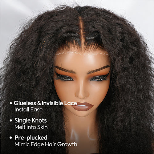 6x5 Lace Glueless Kinky Curly Wig with Spiral Curly Ends  display picture 3